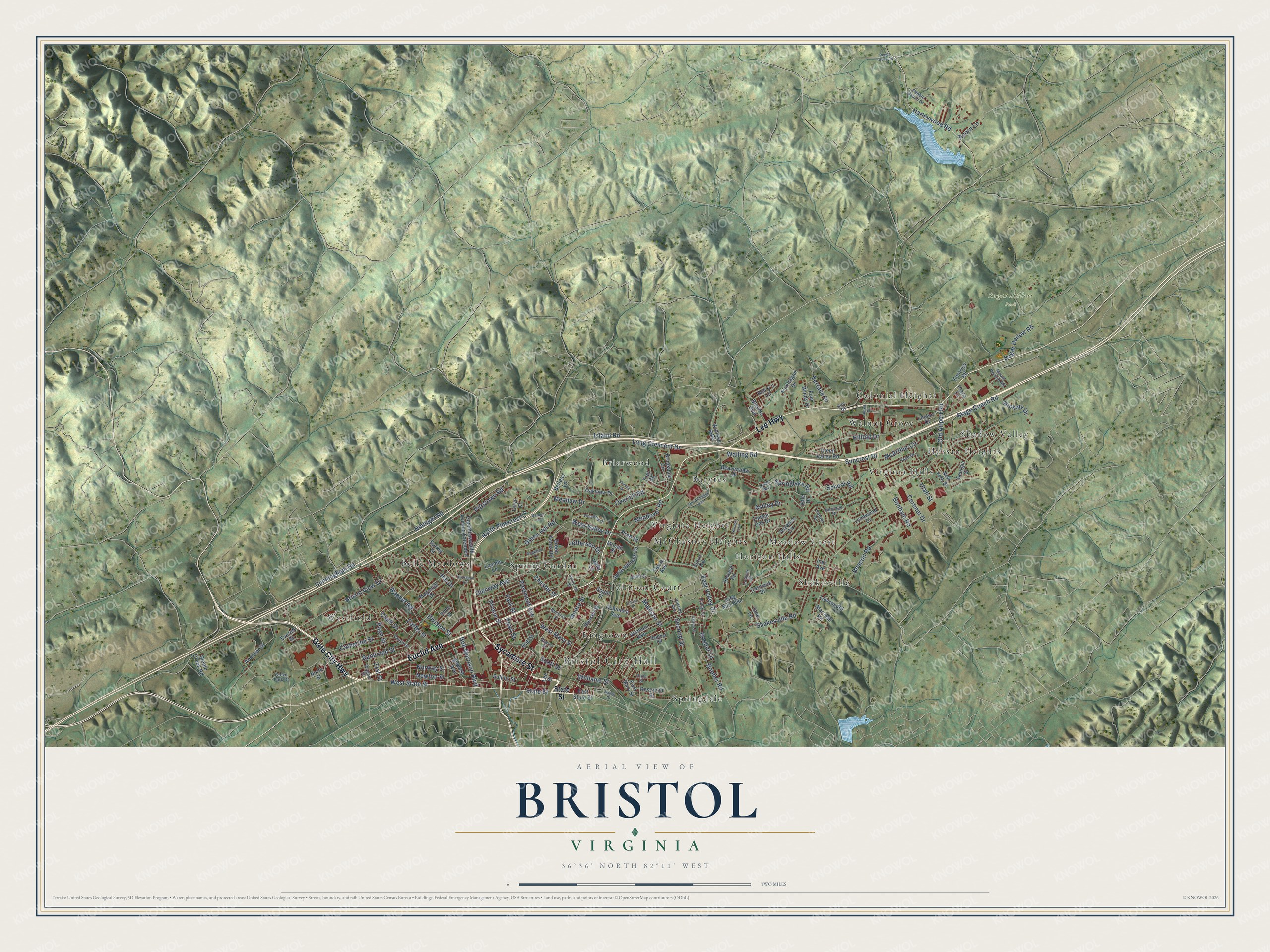 Watermarked full-map preview of Bristol, Virginia