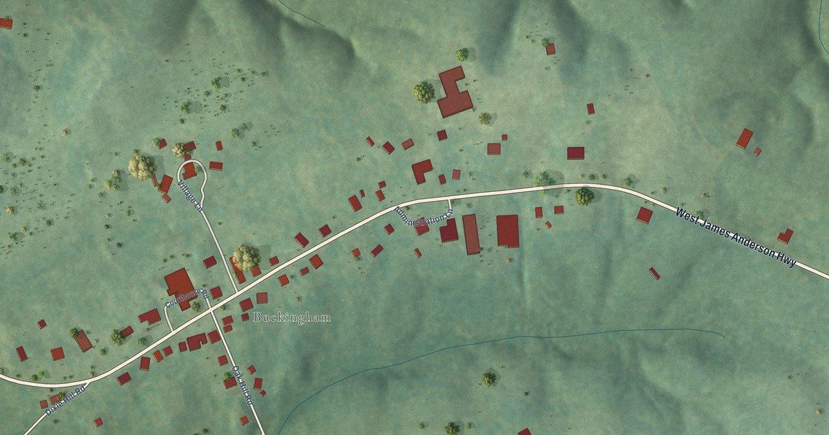 Map of Buckingham Courthouse, Virginia in 2026