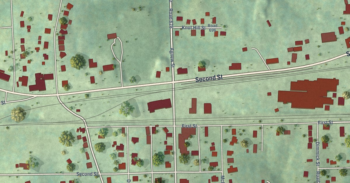 Map of Burkeville, Virginia in 2026