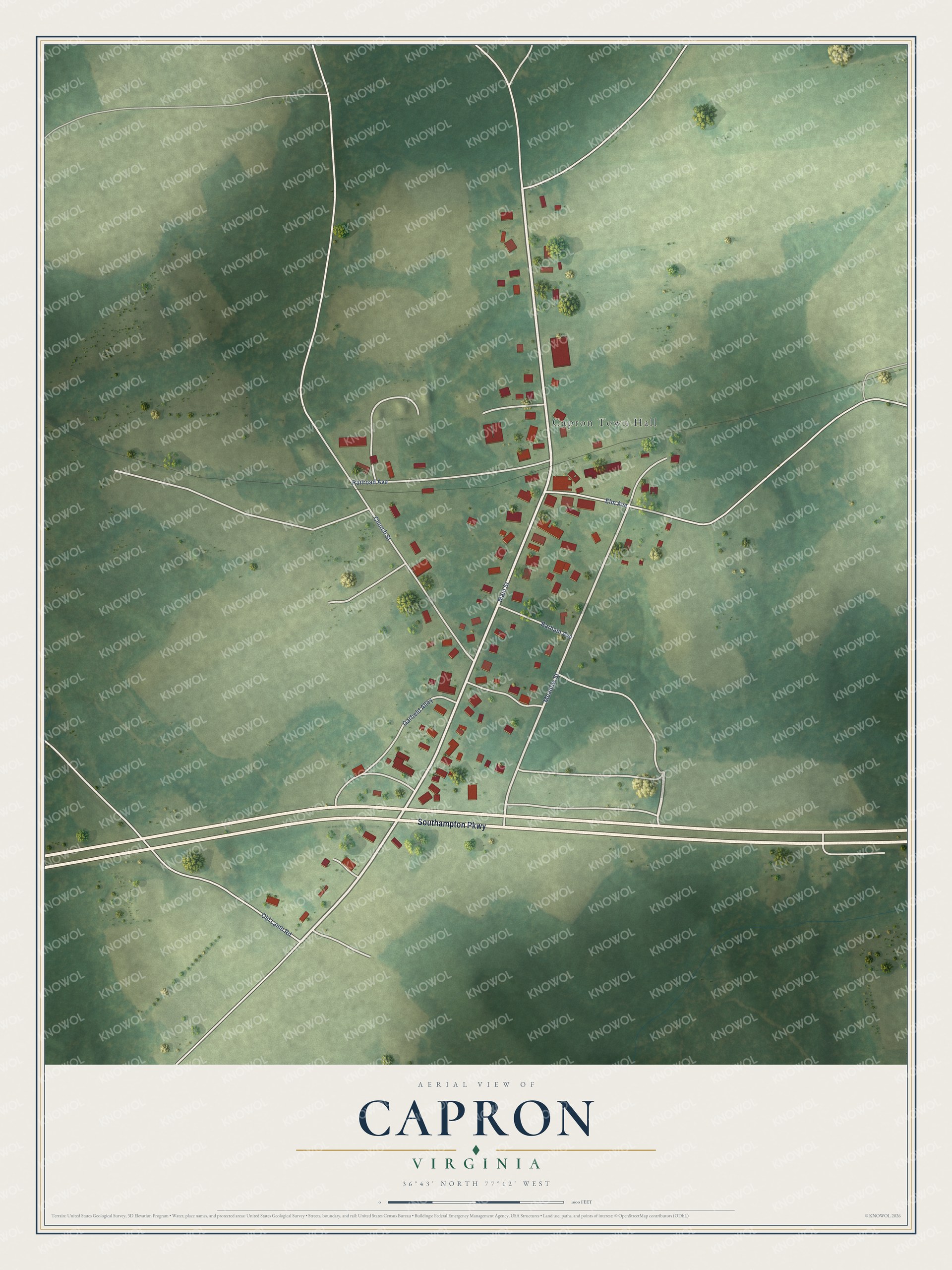 Watermarked full-map preview of Capron, Virginia
