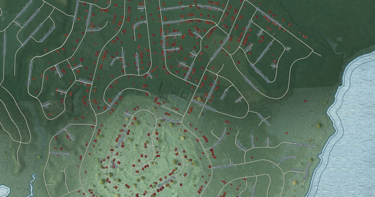 Map of Captains Cove, Virginia in 2026
