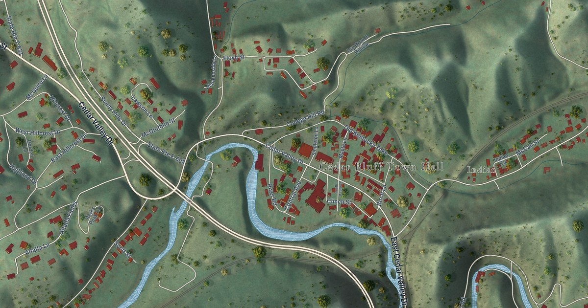 Map of Cedar Bluff, Virginia in 2026