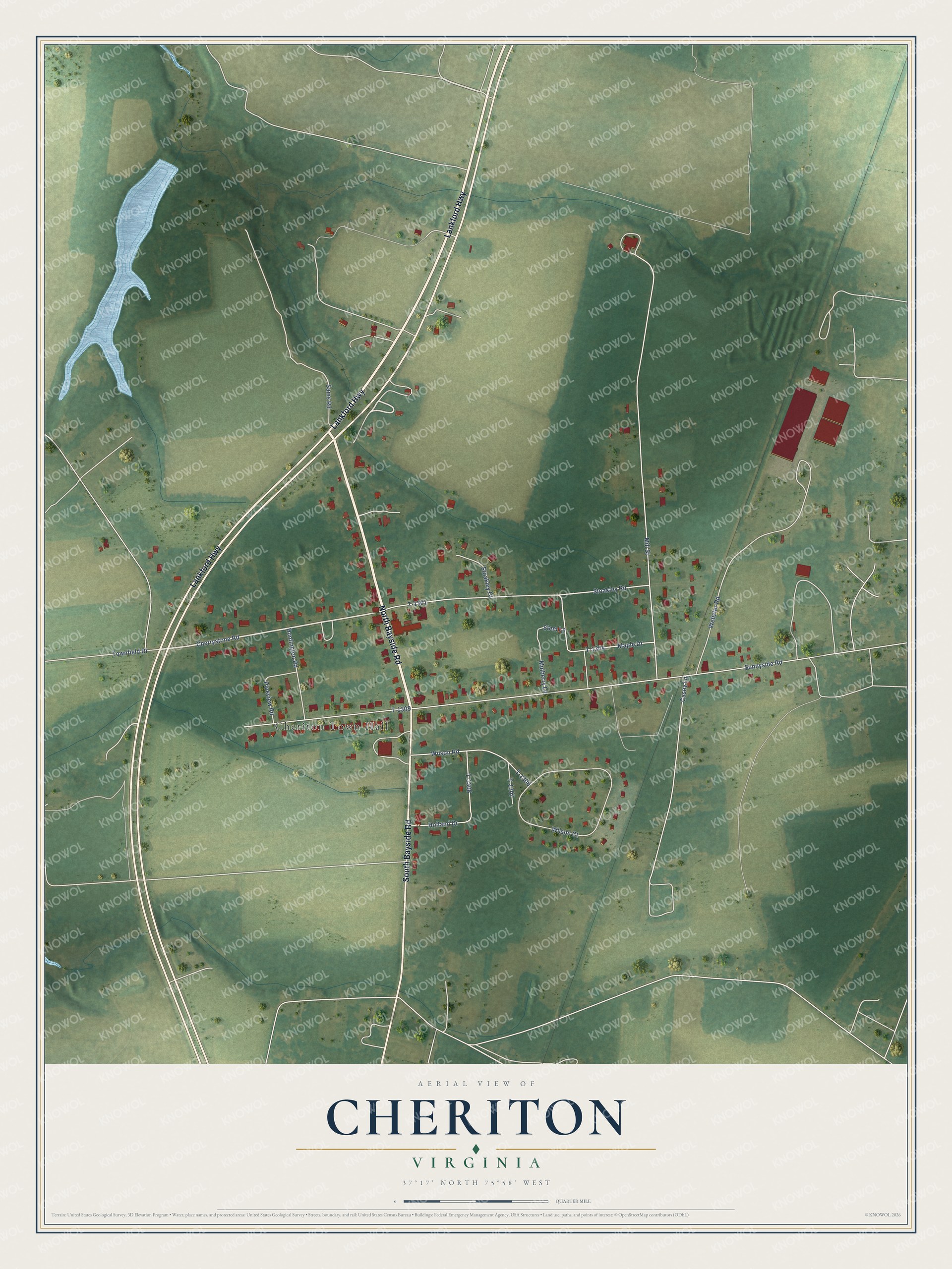 Watermarked full-map preview of Cheriton, Virginia