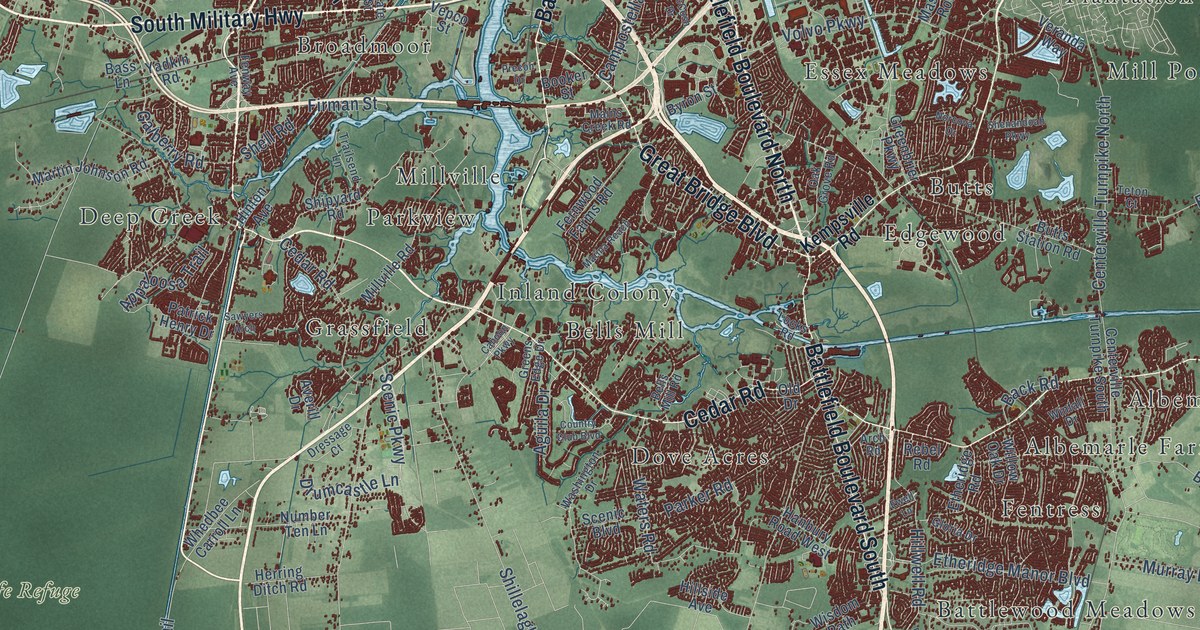 Map of Chesapeake, Virginia in 2026