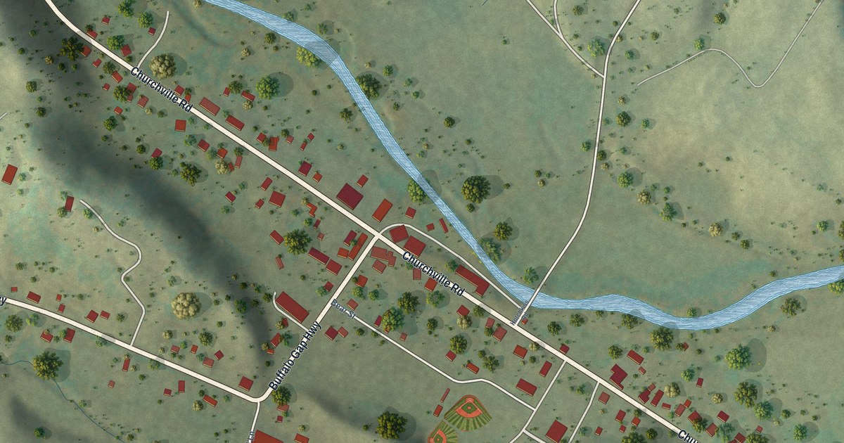 Map of Churchville, Virginia in 2026