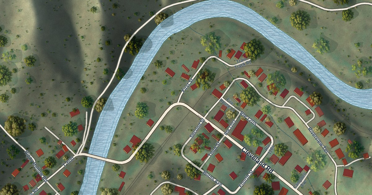 Map of Cleveland, Virginia in 2026
