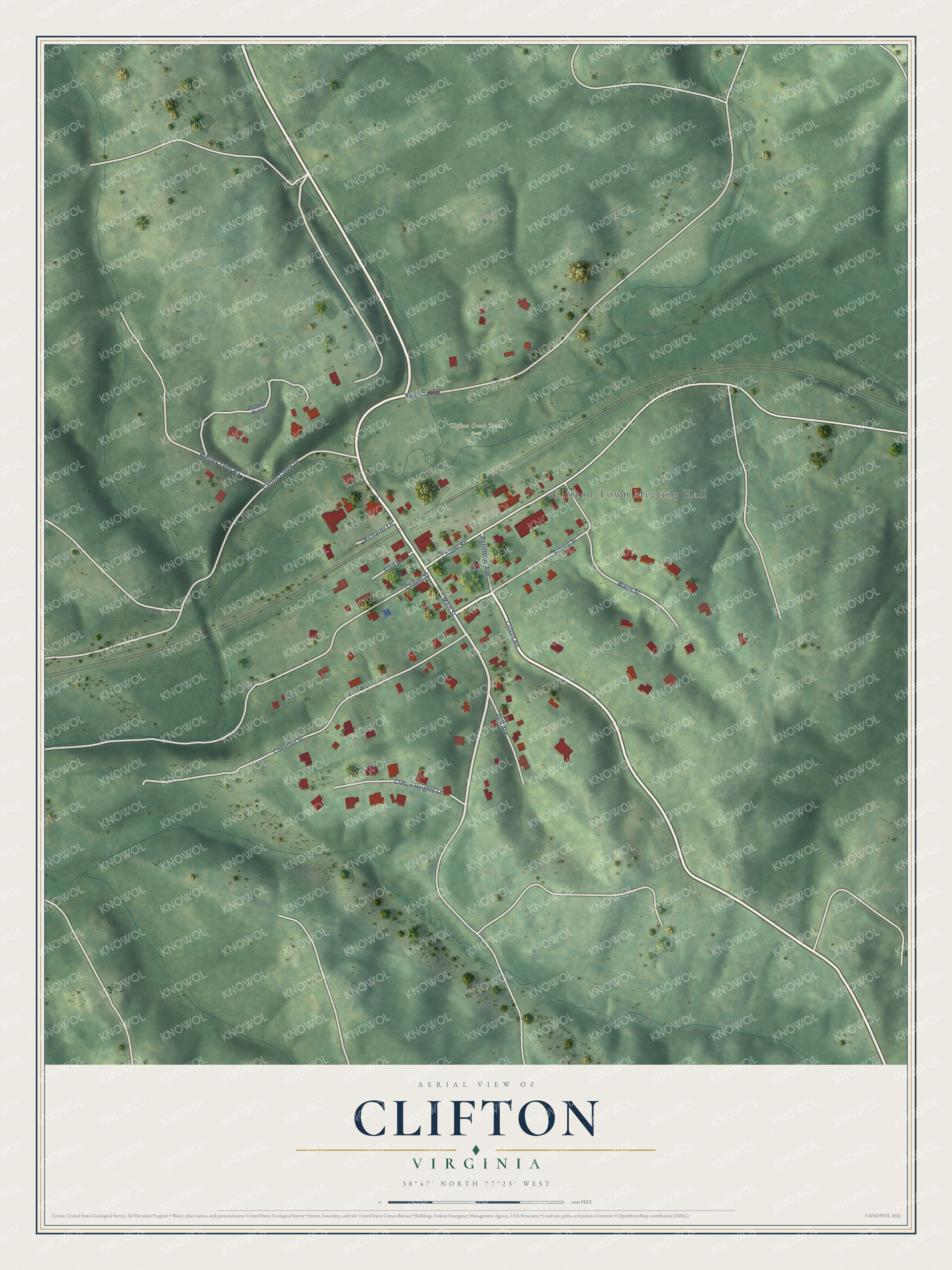 Watermarked full-map preview of Clifton, Virginia
