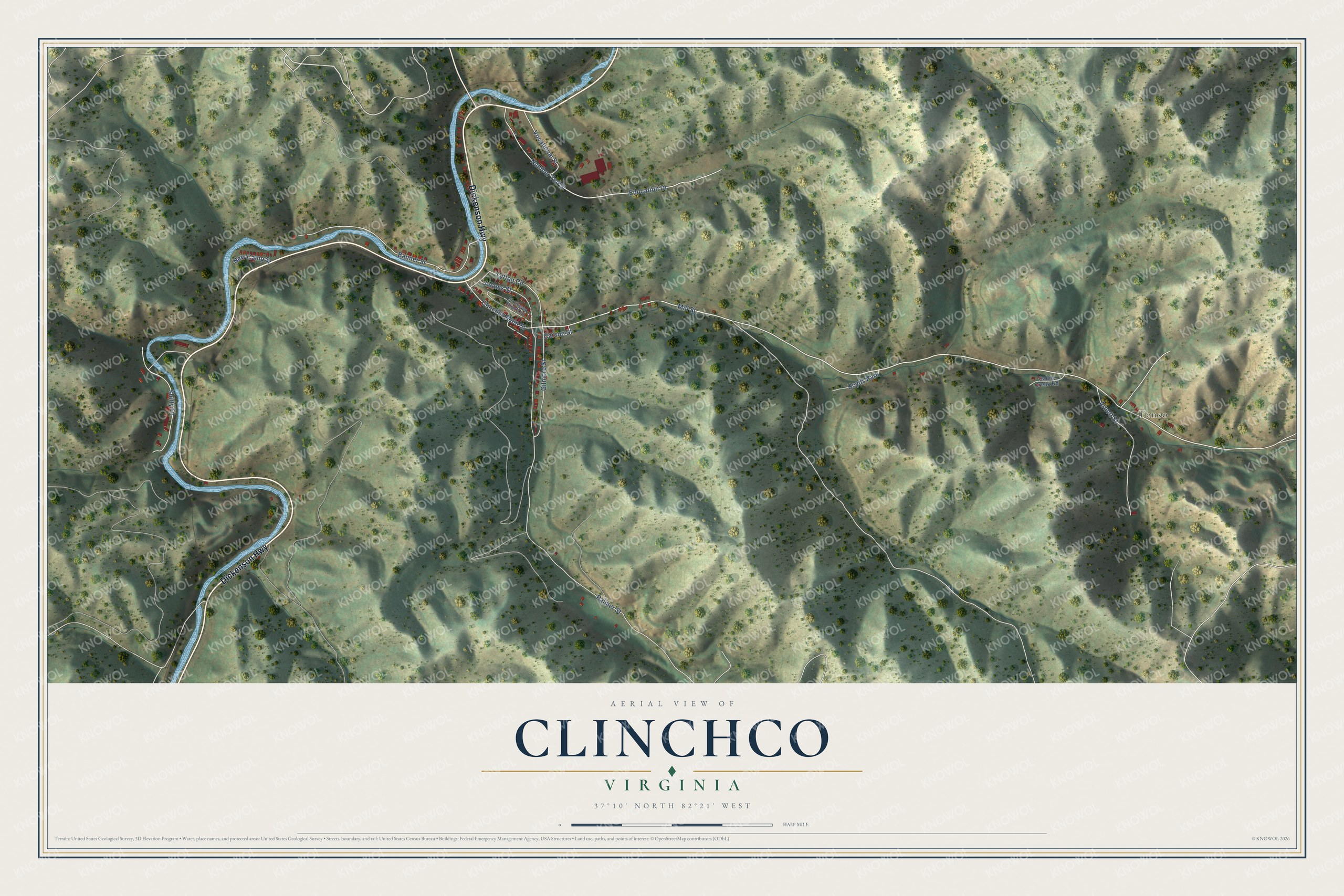 Watermarked full-map preview of Clinchco, Virginia