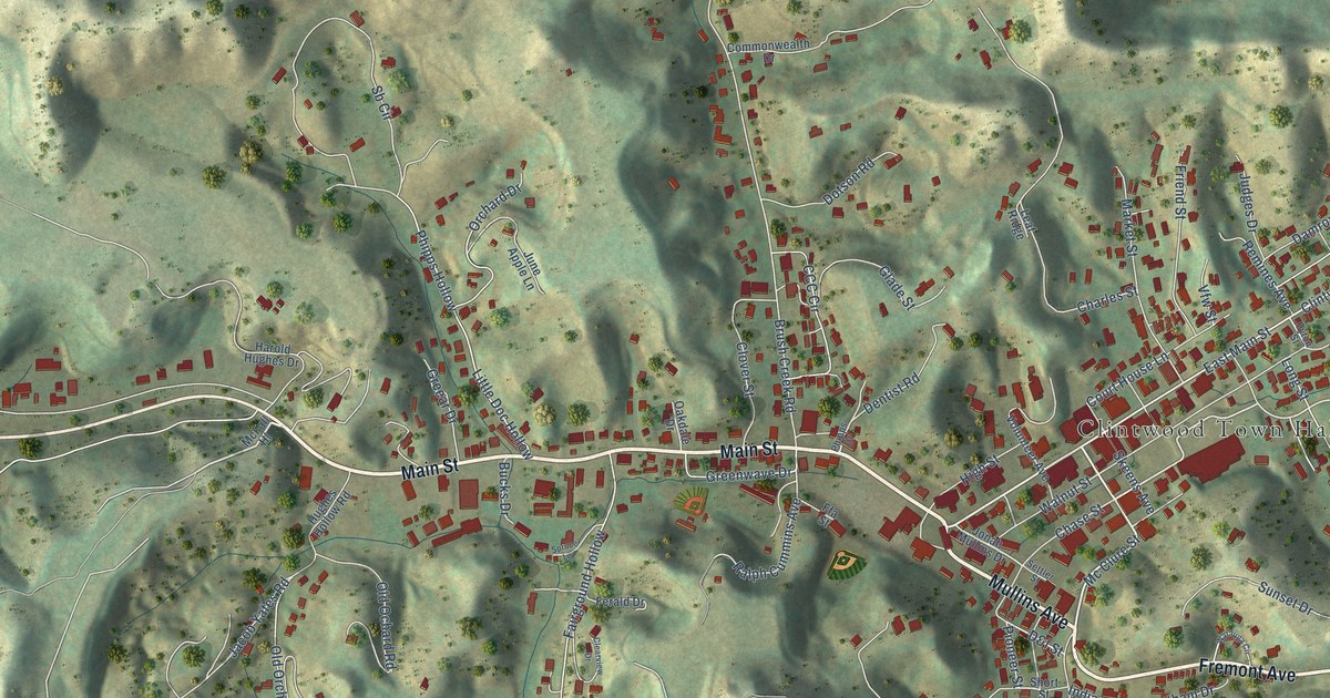 Map of Clintwood, Virginia in 2026