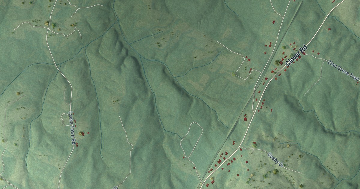 Map of Clover, Virginia in 2026