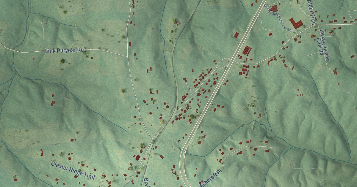 Map of Cluster Springs, Virginia in 2026