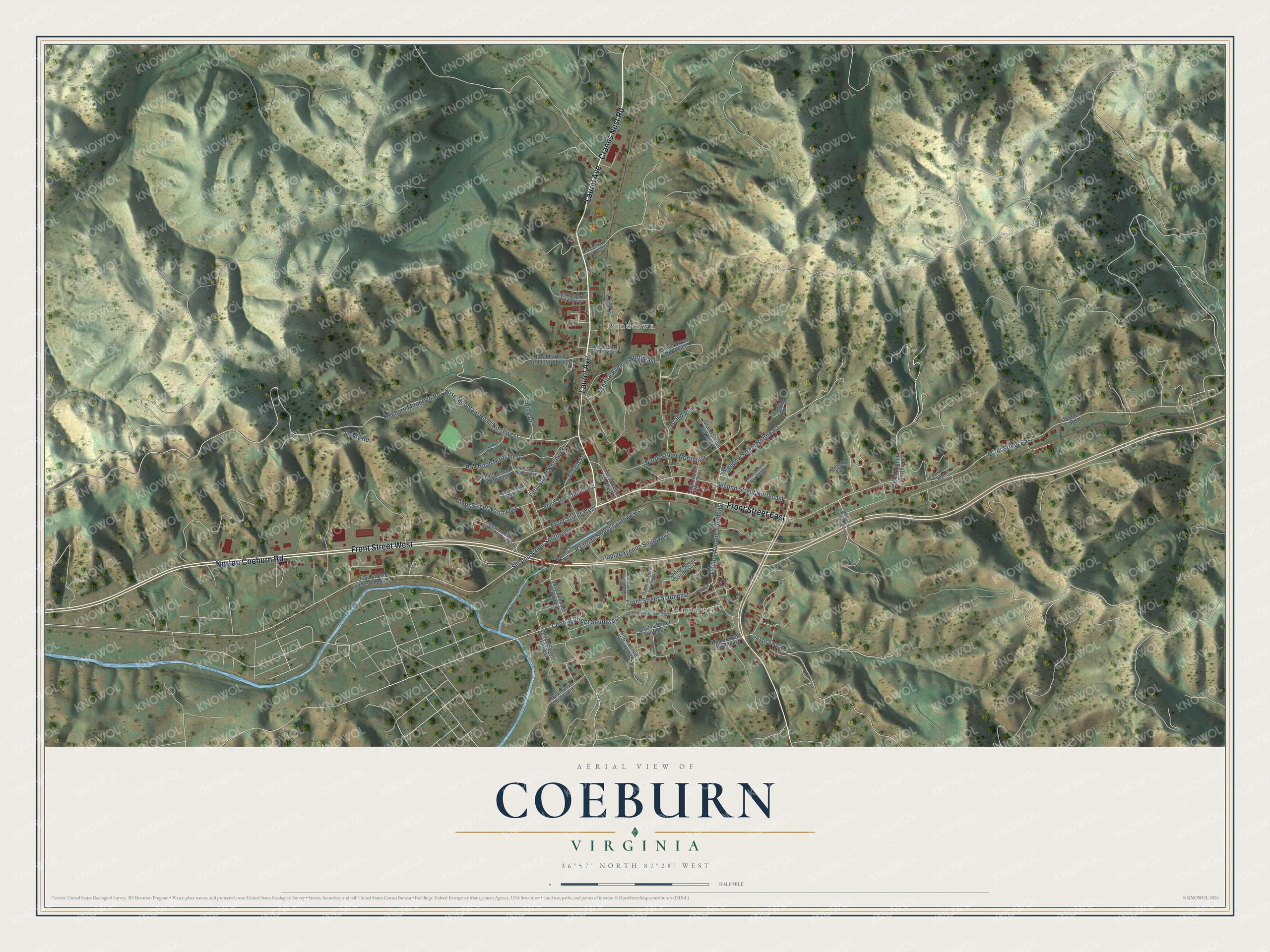 Watermarked full-map preview of Coeburn, Virginia
