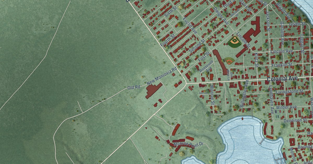 Map of Colonial Beach, Virginia in 2026