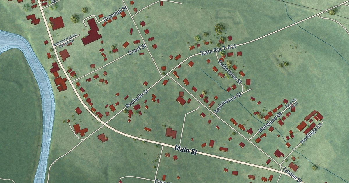 Map of Courtland, Virginia in 2026