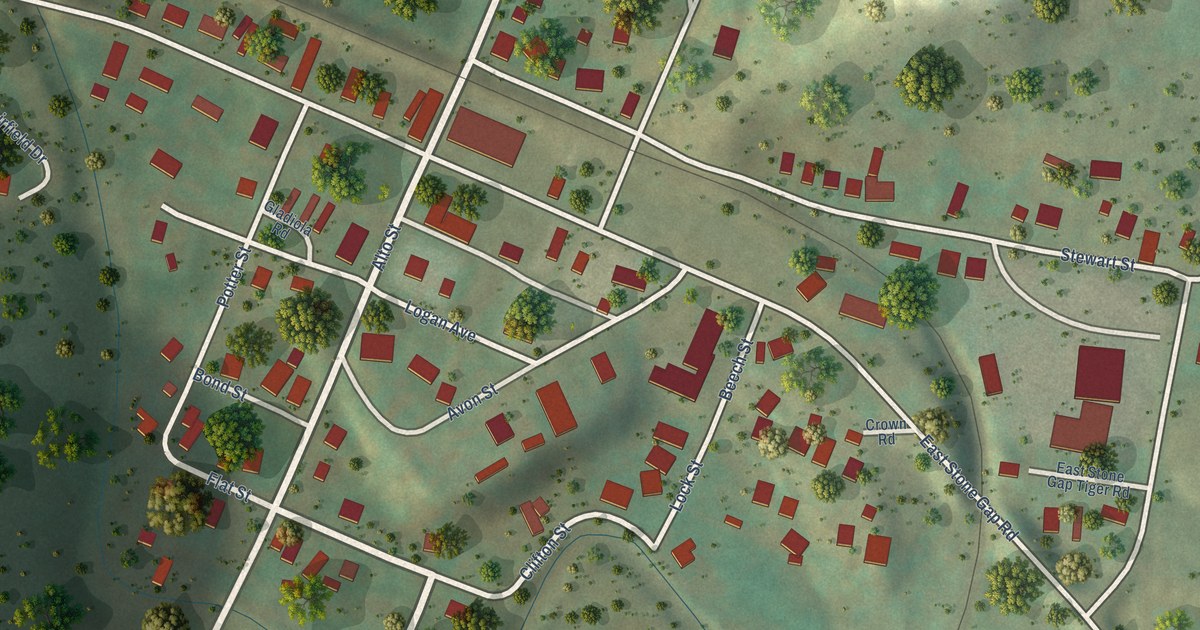 Map of East Stone Gap, Virginia in 2026