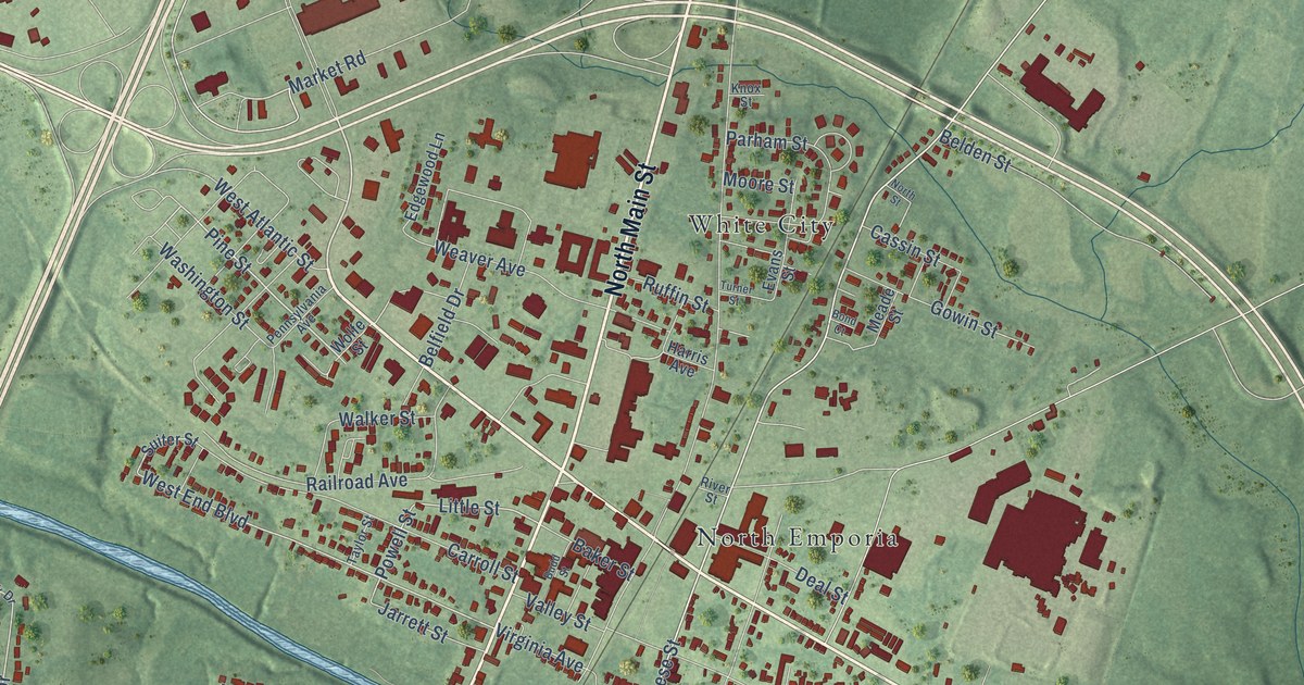 Map of Emporia, Virginia in 2026