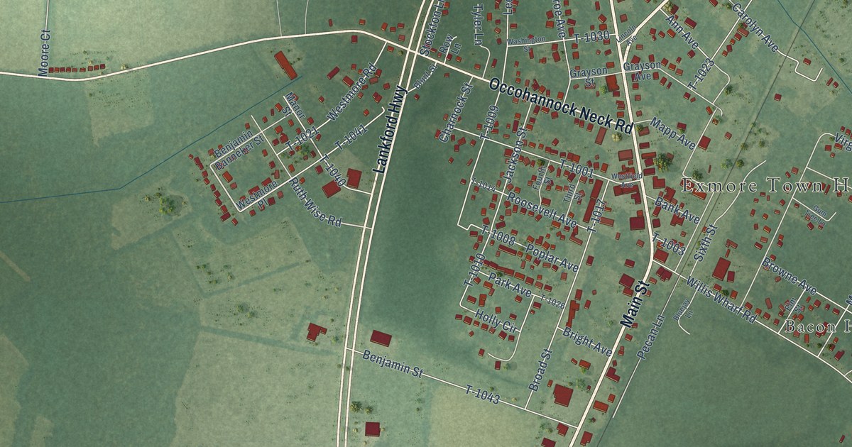 Map of Exmore, Virginia in 2026