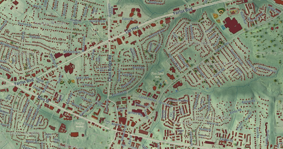 Map of Fairfax, Virginia in 2026