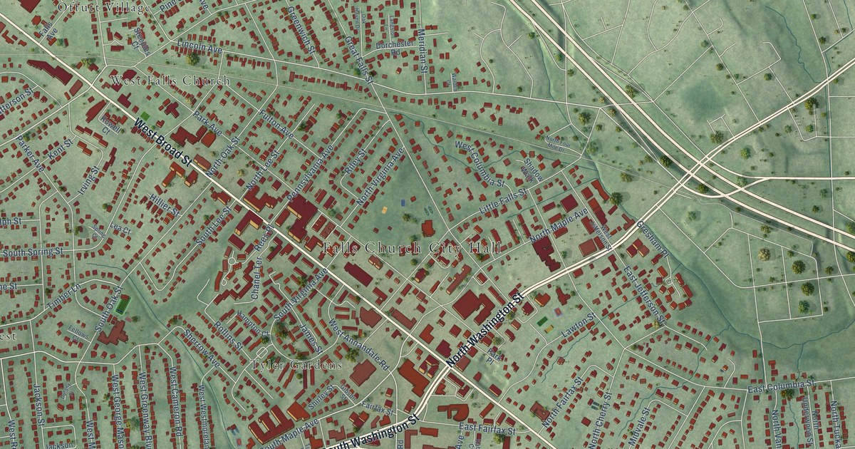 Map of Falls Church, Virginia in 2026