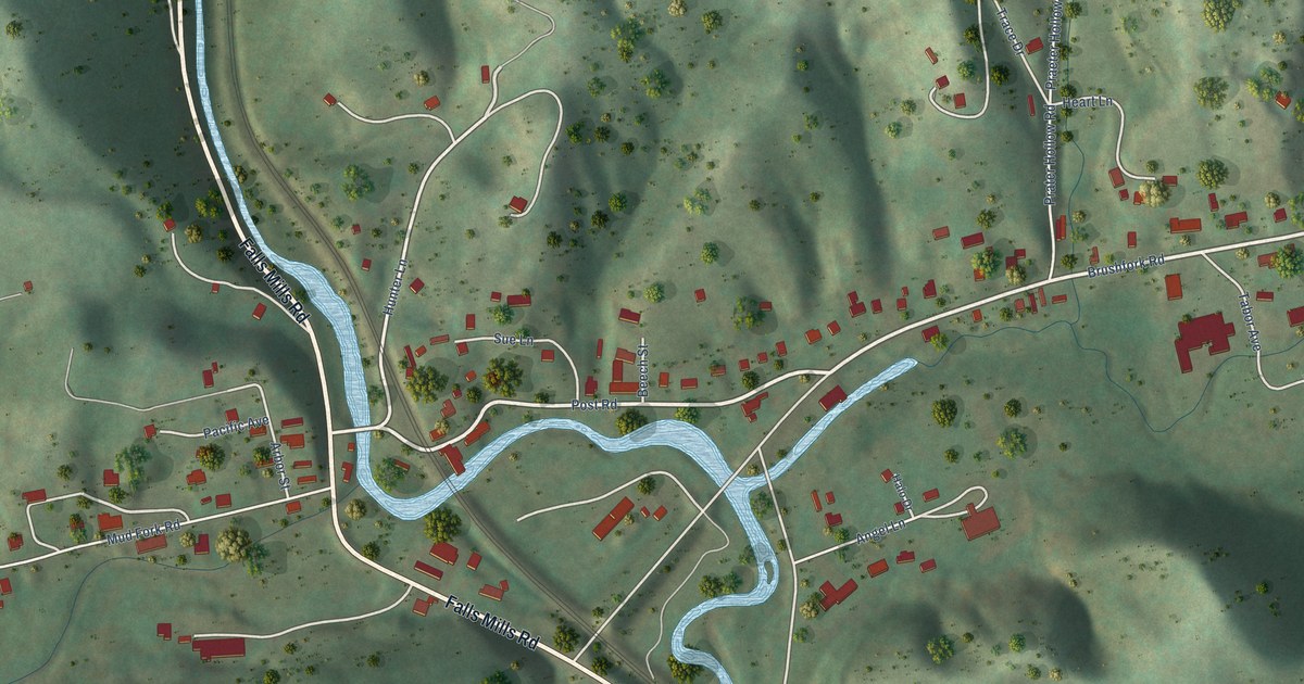 Map of Falls Mills, Virginia in 2026