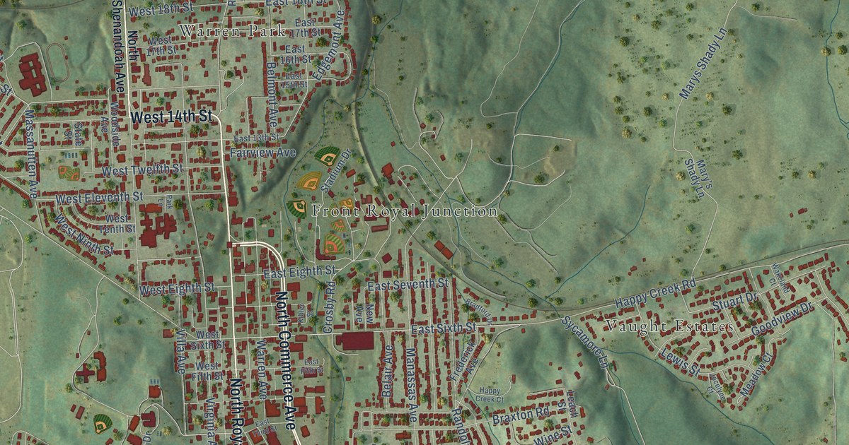 Map of Front Royal, Virginia in 2026