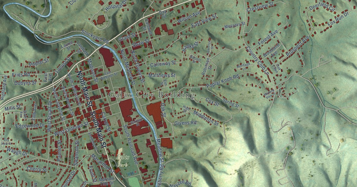 Map of Galax, Virginia in 2026