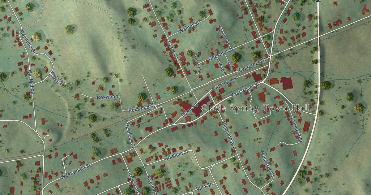 Map of Glade Spring, Virginia in 2026
