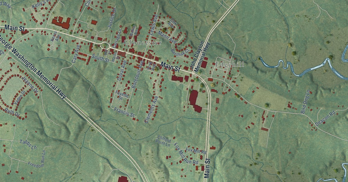 Map of Gloucester Courthouse, Virginia in 2026
