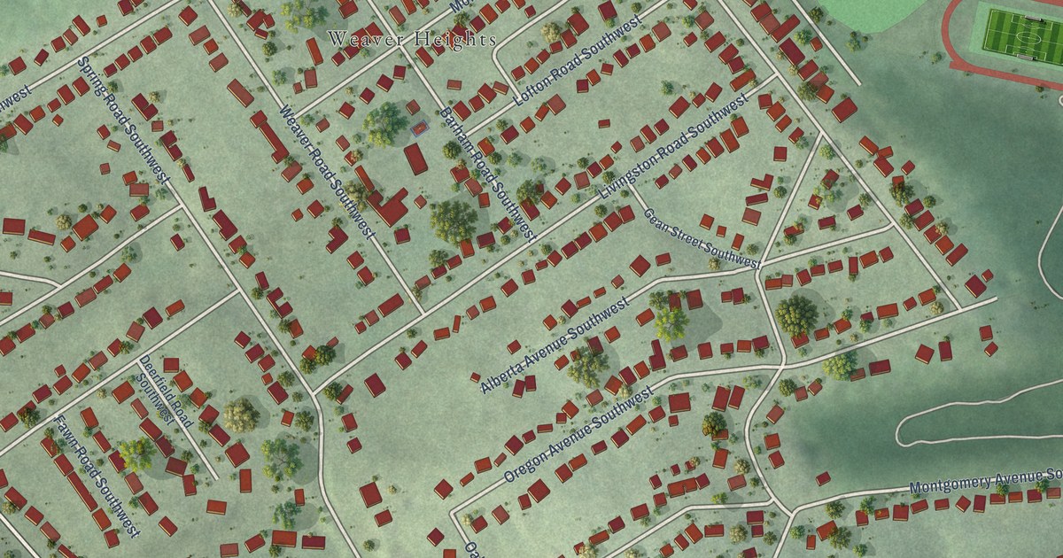 Detailed Map of Grandin Court, Virginia