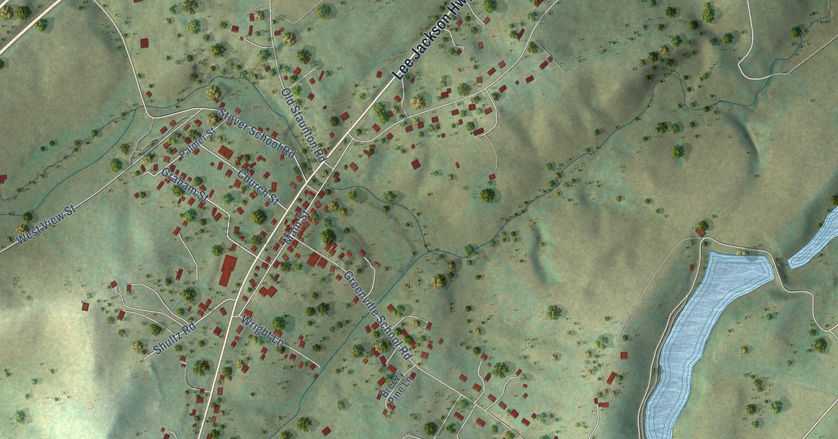 Map of Greenville, Virginia in 2026