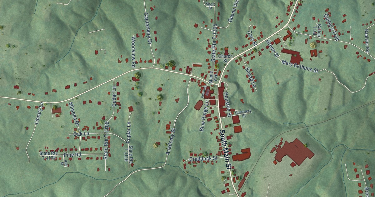 Map of Halifax, Virginia in 2026