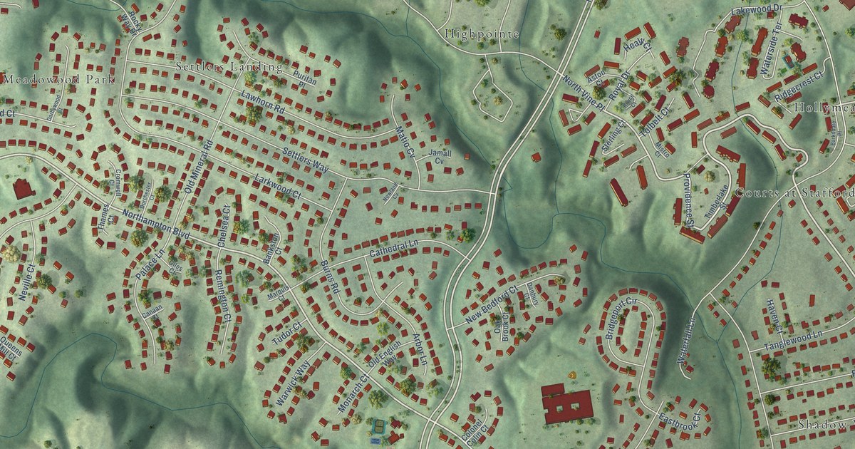 Map of Hampton Oaks, Virginia in 2026