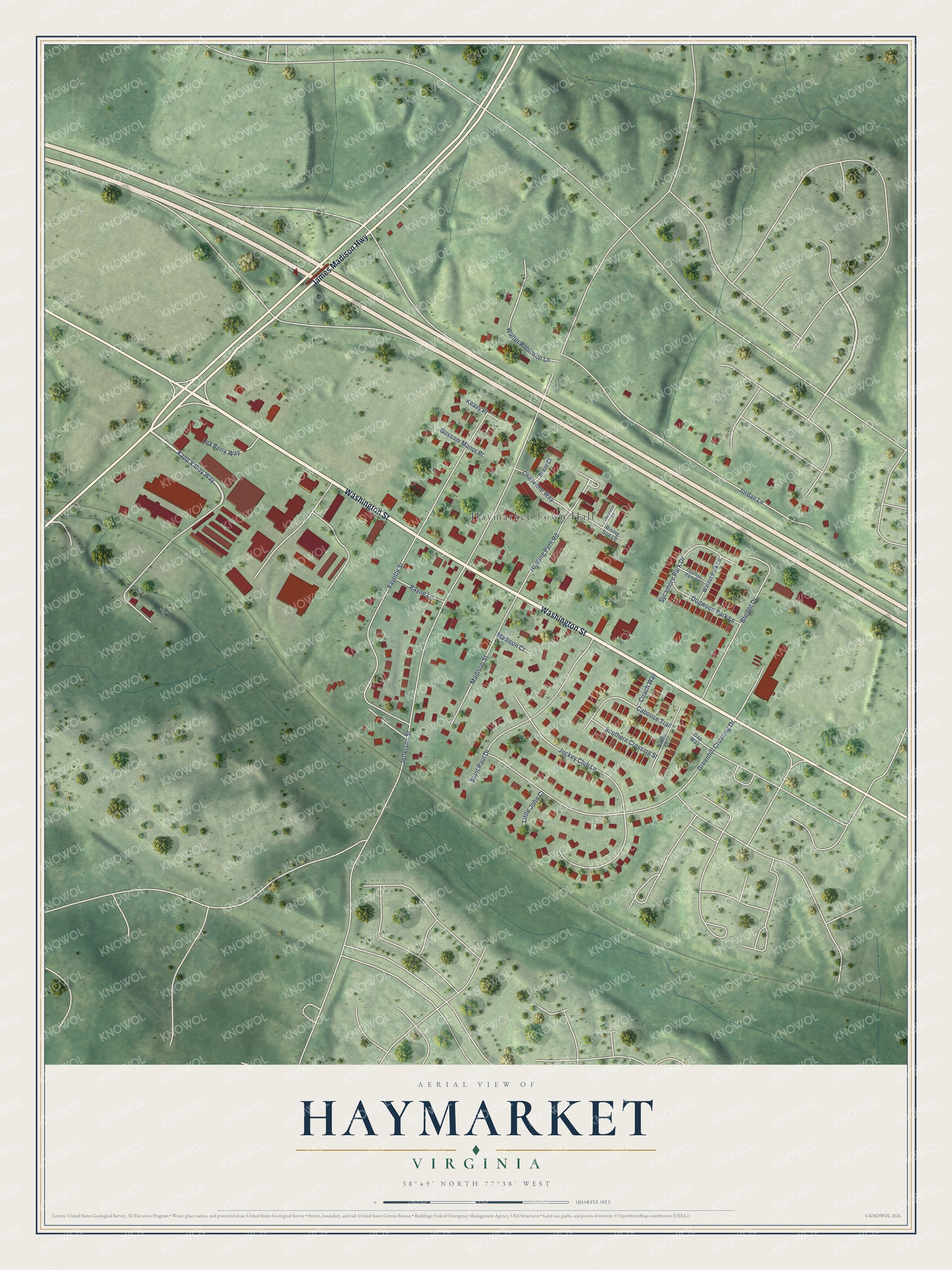 Watermarked full-map preview of Haymarket, Virginia