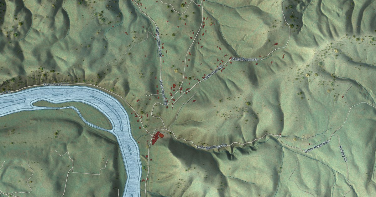 Map of Hiwassee, Virginia in 2026