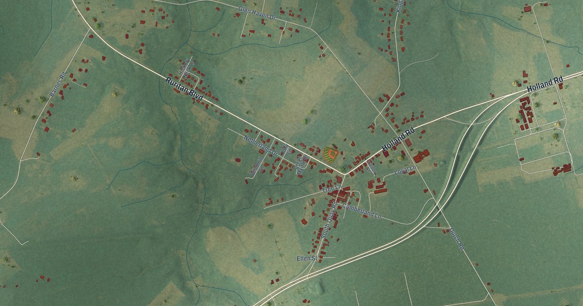 Detailed Map of Holland, Virginia