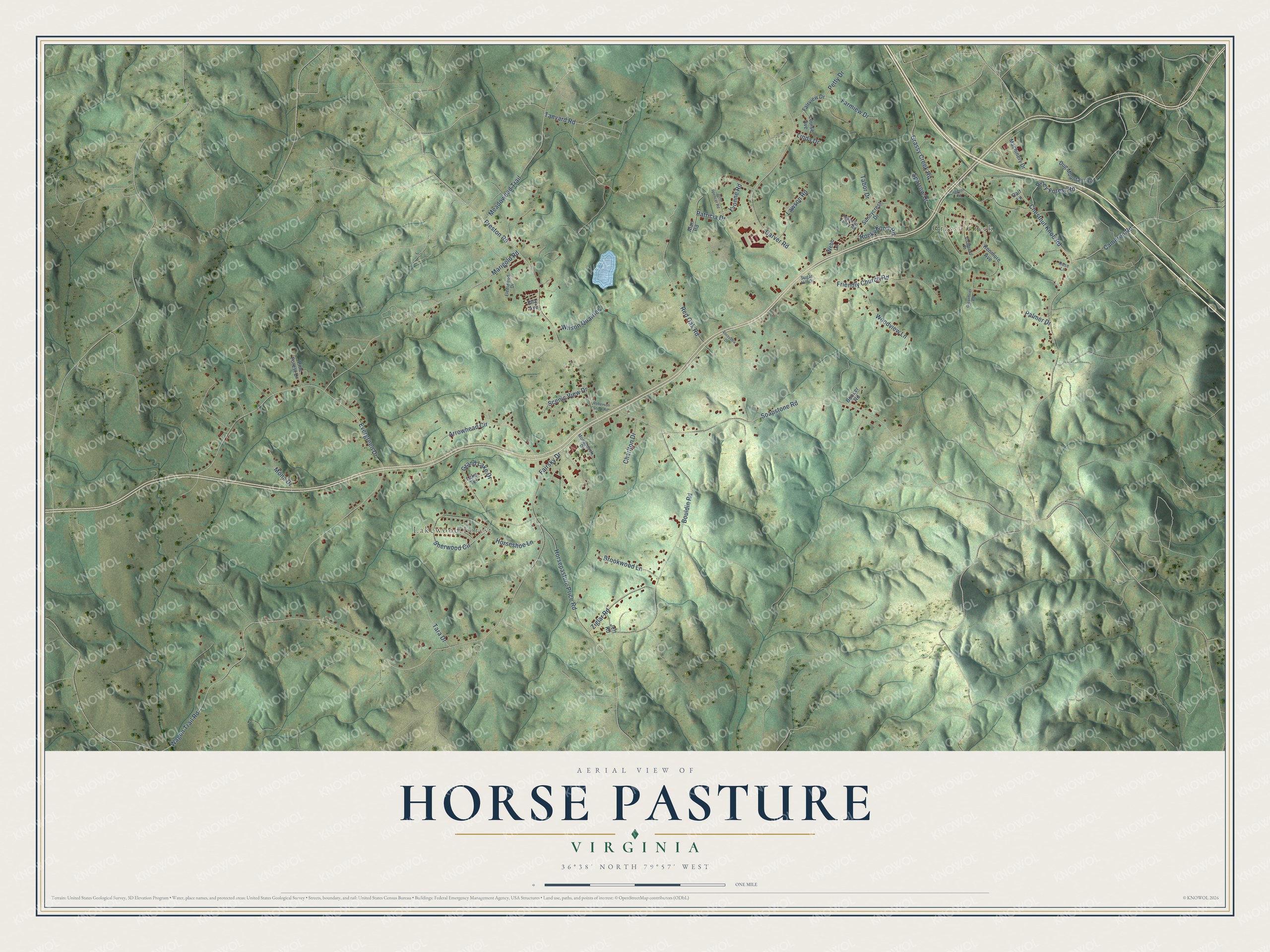 Watermarked full-map preview of Horse Pasture, Virginia