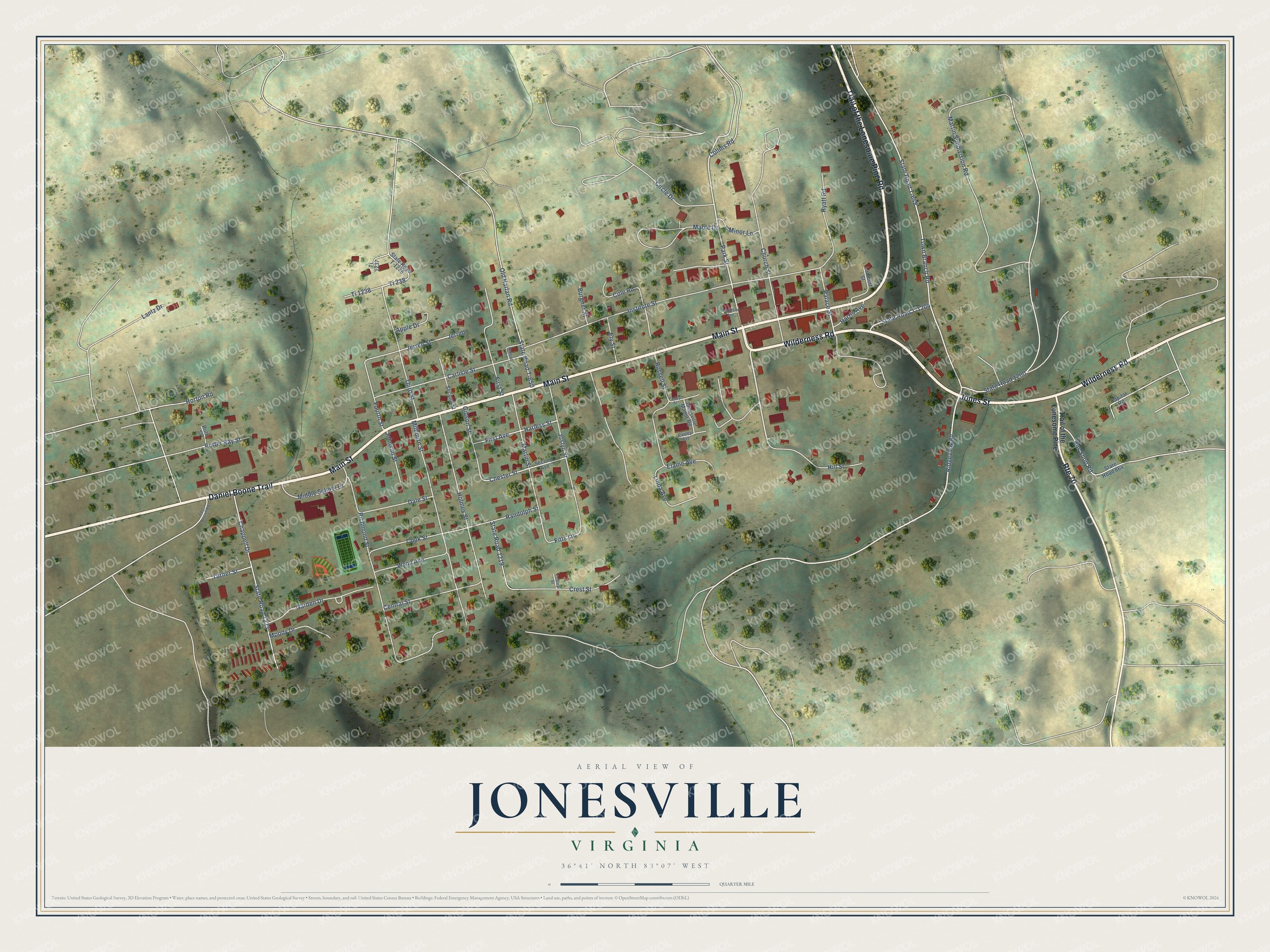 Watermarked full-map preview of Jonesville, Virginia