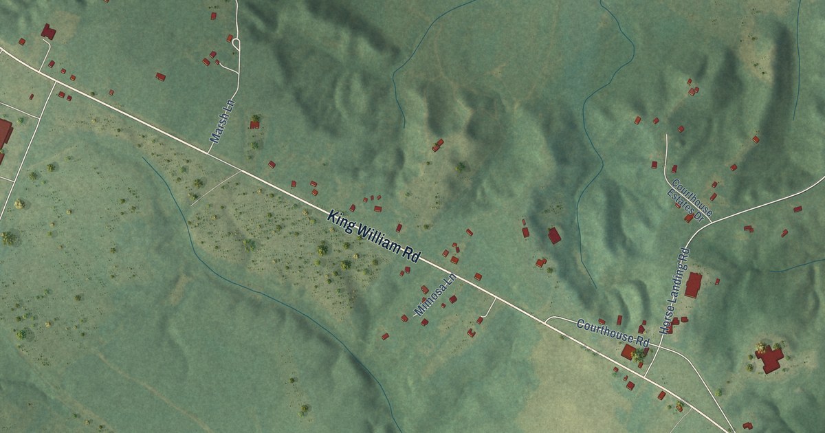 Map of King William, Virginia in 2026