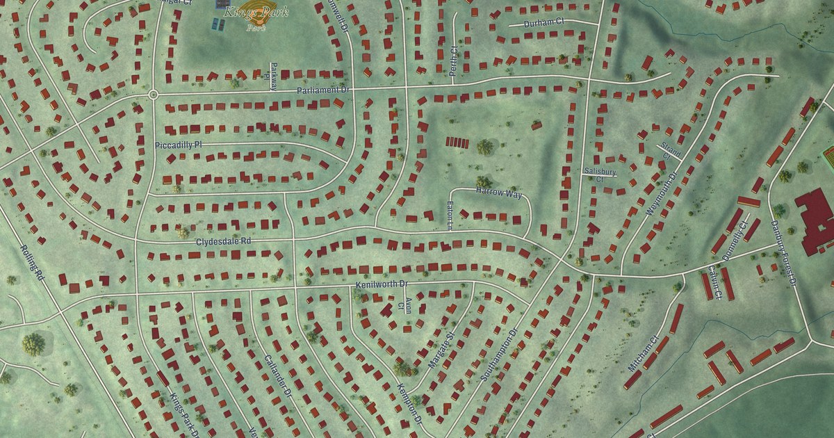 Map of Kings Park, Virginia in 2026