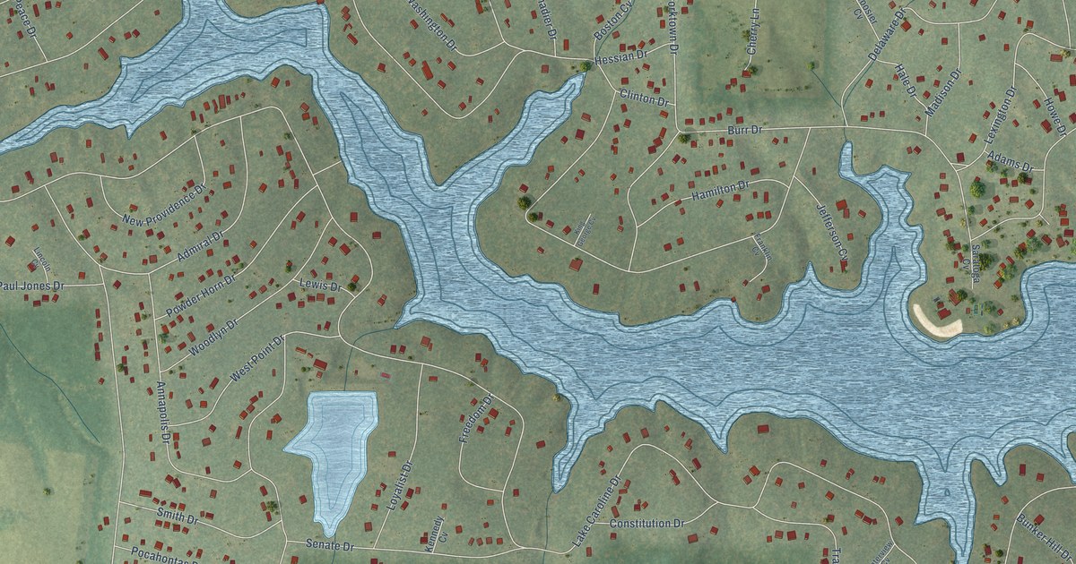 Map of Lake Caroline, Virginia in 2026