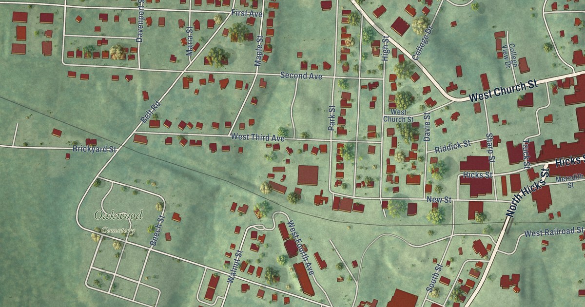 Map of Lawrenceville, Virginia in 2026