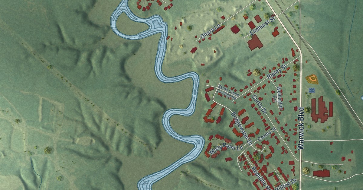 Detailed Map of Lee Hall, Virginia