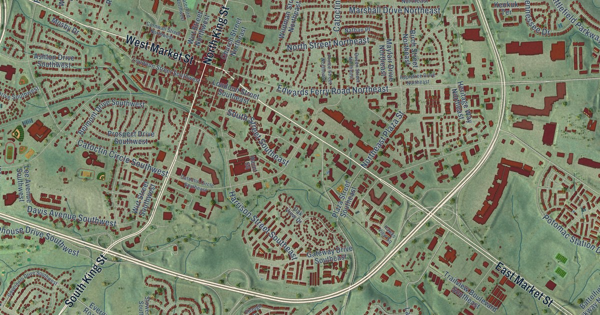 Map of Leesburg, Virginia in 2026