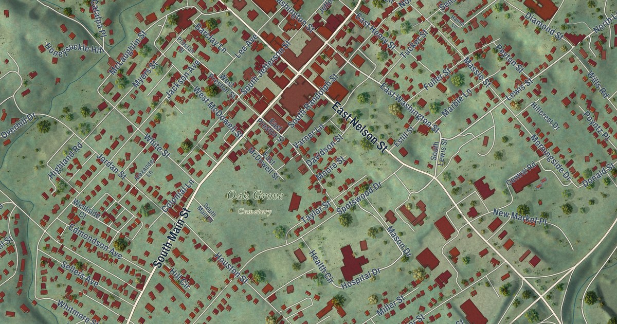 Map of Lexington, Virginia in 2026