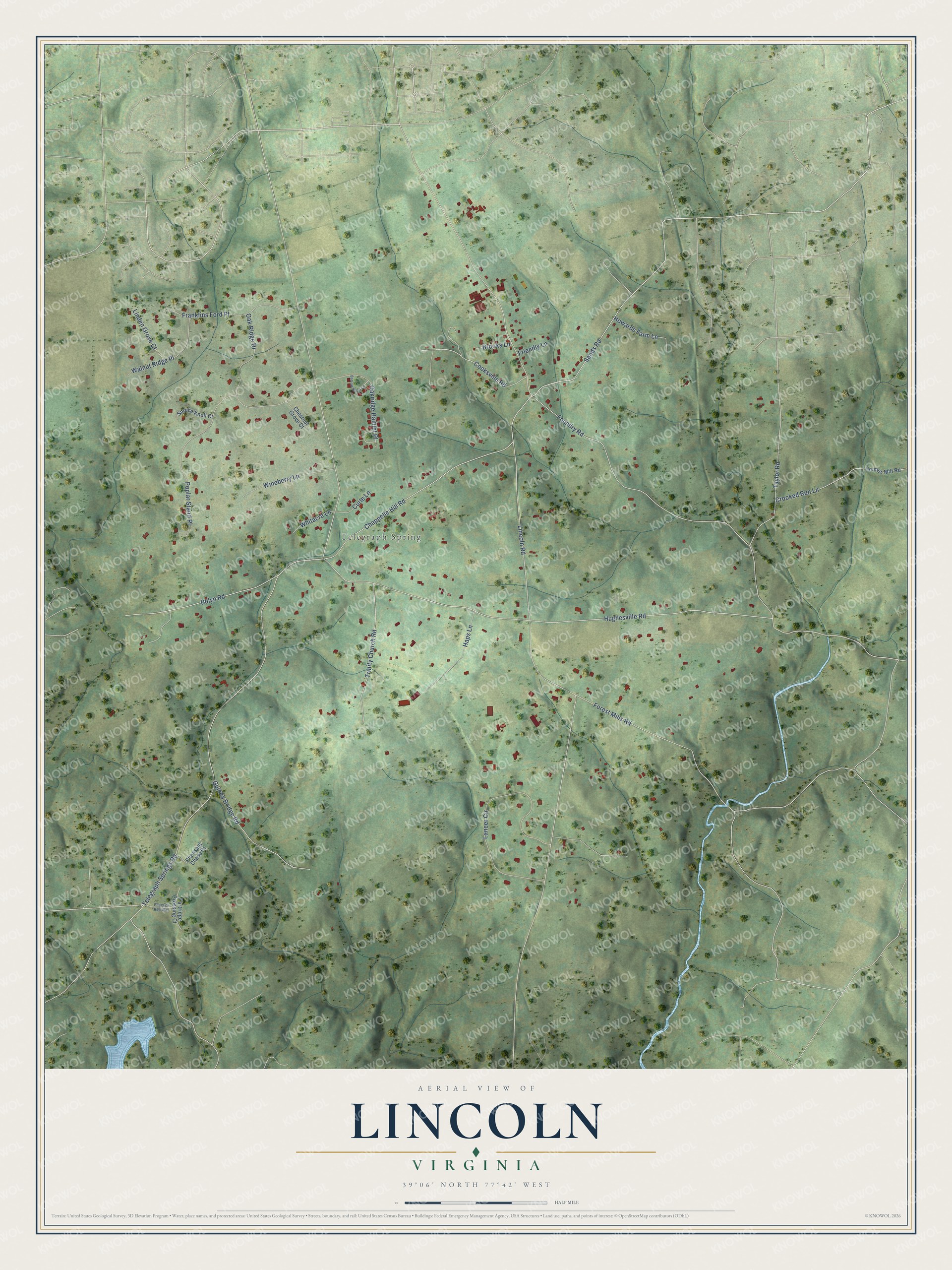 Watermarked full-map preview of Lincoln, Virginia