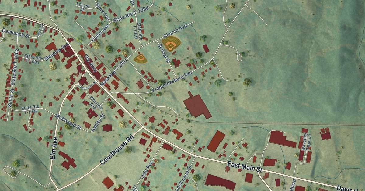 Map of Louisa, Virginia in 2026