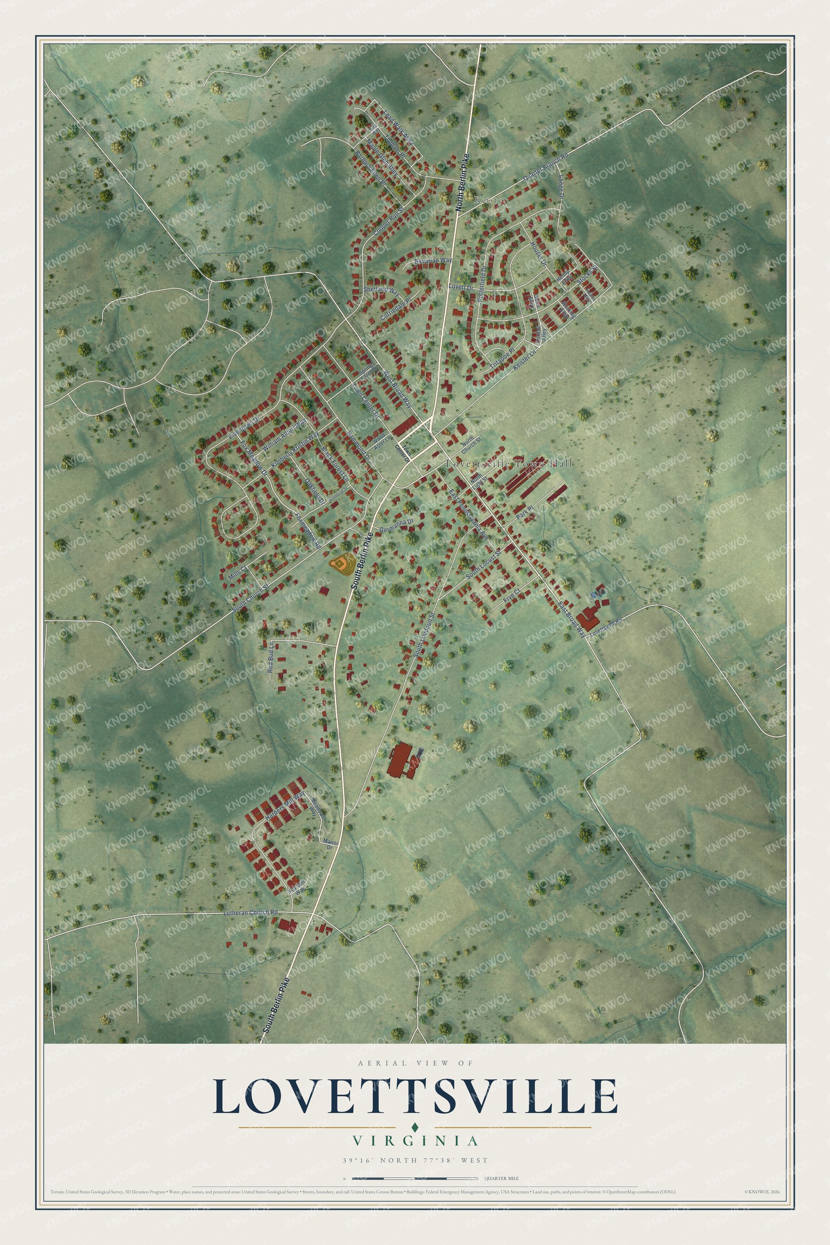 Watermarked full-map preview of Lovettsville, Virginia