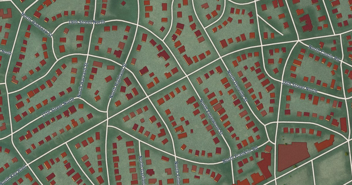 Detailed Map of Lyon Village, Virginia