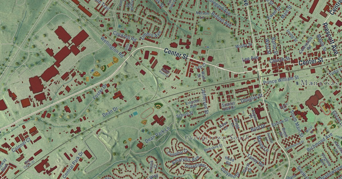 Map of Manassas, Virginia in 2026