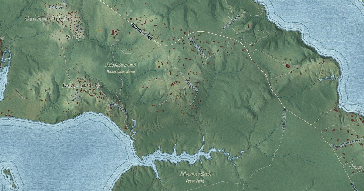 Detailed Map of Mason Neck, Virginia